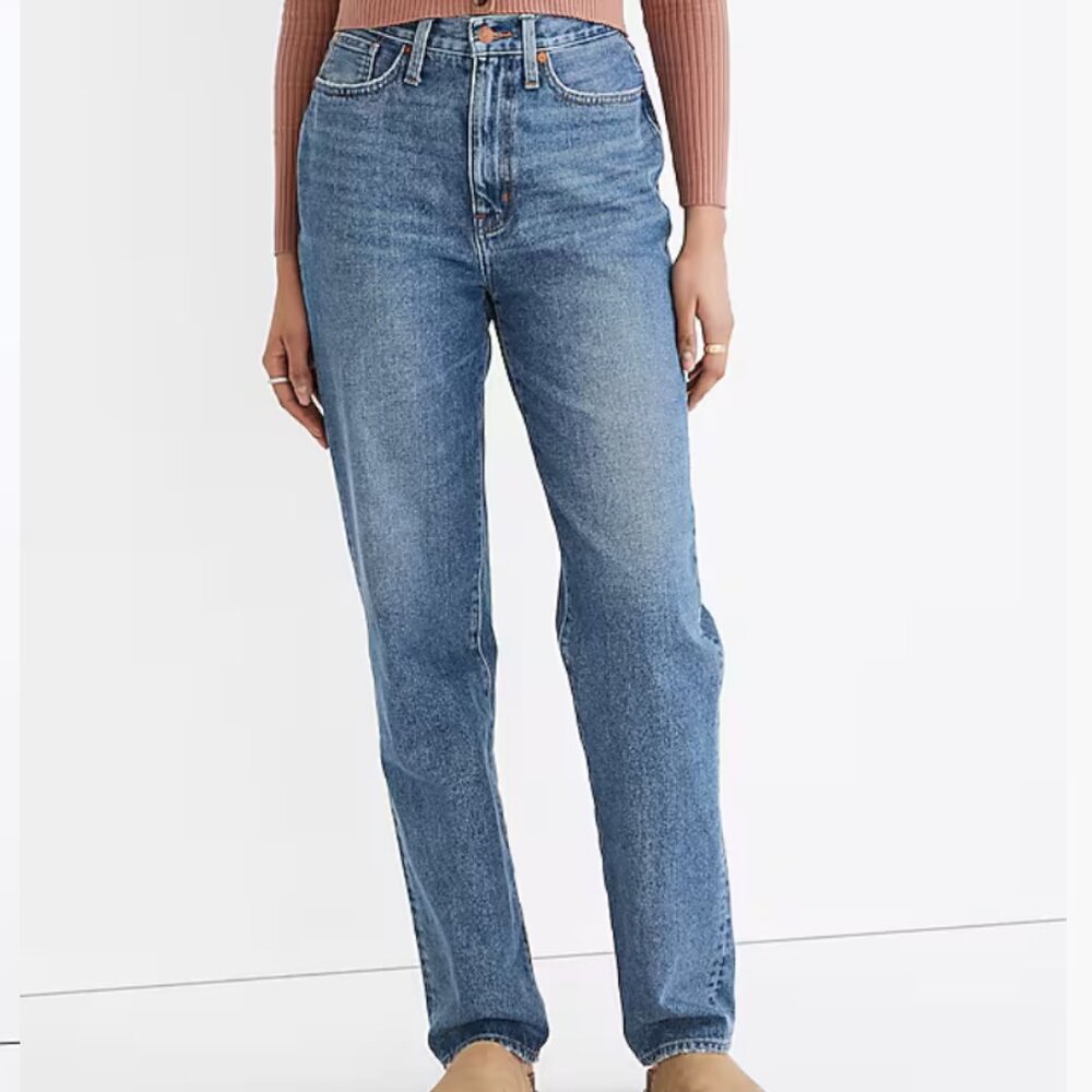 Madewell Women's Baggy Straight Jeans Westmont Wash High Rise 100% Cotton sz 28